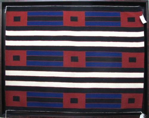 Second Phase Navajo chief's blanket, made by Navajo weaver Albert Jackson, near Cove, Arizona, circa 1850s, framed (est.  $10,000-$20,000).