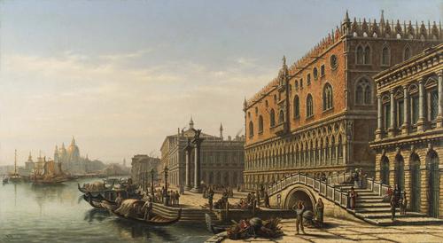 View of Venice with the Dodge’s Palace and the church of Santa Maria della Salute beyond, Victor Vervloet 