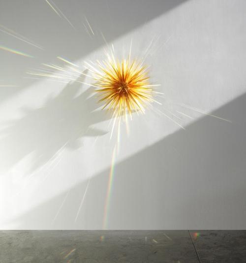 AMBER STAR No.2 2012 Cast glass/aluminum 32 X 32 X 18 1/2 in.  (81.28 X 81.28 X 46.99 cm) 