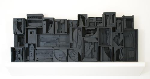 Louise Nevelson Sky Cathedral, 1957 – 58 Painted wood 57 × 149 × 16 inches Gift of Beverly and Peter Lipman