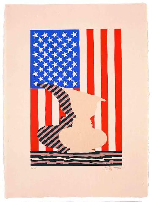 Untitled, 2000, Linoleum cut , 22 ½ x 16 ¾ inches, Edition of 38, Low Road Studio 6, Art © Jasper Johns and LRS/Licensed by VAGA, New York, NY, Published by Low Road Studio