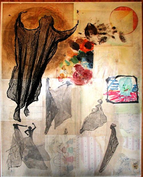 Altered Ascension Rags 48x60" Mixed Media on Canvas,1977