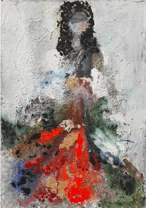 Gita Levy,The Dancer,Mixed Media on Canvas,39.5''x28''