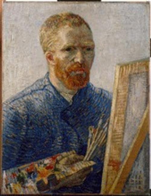 Self portrait as an artist,1888.  Oil on canvas.  65.5x50.5cm.  Van Gogh Museum, Amsterdam