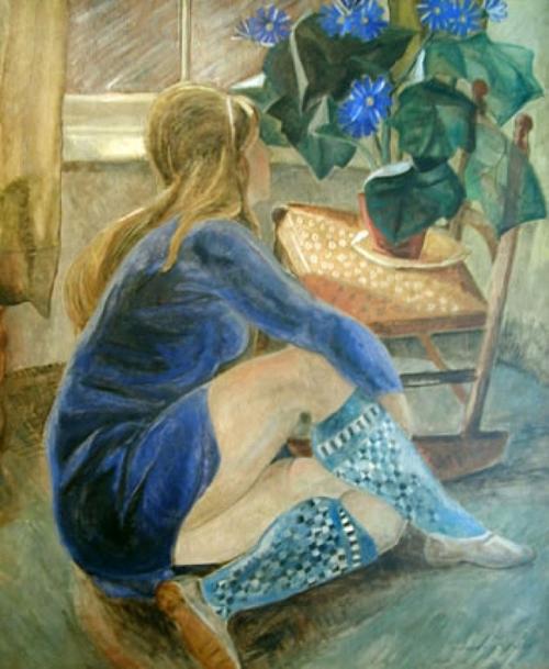 Marguerite Zorach Blue Cinerarias 1936, oil on canvas, 46 x 38 inches (117 x 97 cm) 