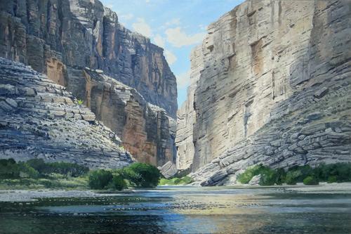 David Caton, Santa Elena Canyon, 2016, oil on canvas, 48 x 72 inches