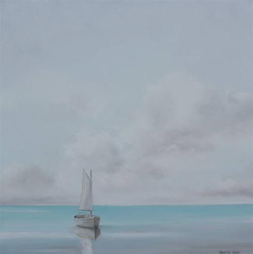 Elizabeth Sabine,Drifting No.  4,Oil on Canvas, 48''x48''