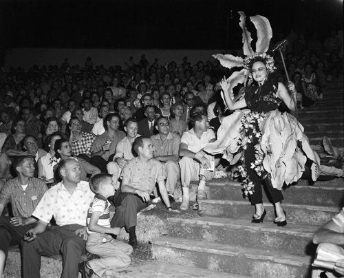 Her Highness, the Queen of Garden Patches, Miss Jeanie Muerer, from the 1955 Court of the Enchanted Barnyard.