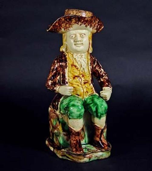 An Extremely Rare English Pottery Toby Jug & Cover, Circa 1785.  Earle Vandekar of Knightsbridge.