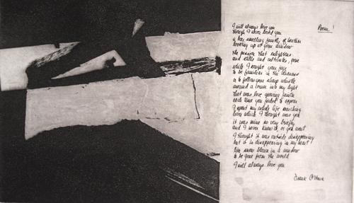 Franz Kline, Poem, 1957, intaglio with poem by by Frank O'Hara.  