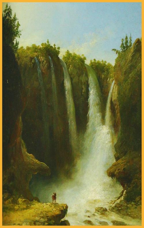 This oil on board painting by John Gadsby Chapman (Am./It., 1808-1889), titled Peyton Falls, Va., was rendered in 1862.  It will be sold at auction Feb.  14-16.