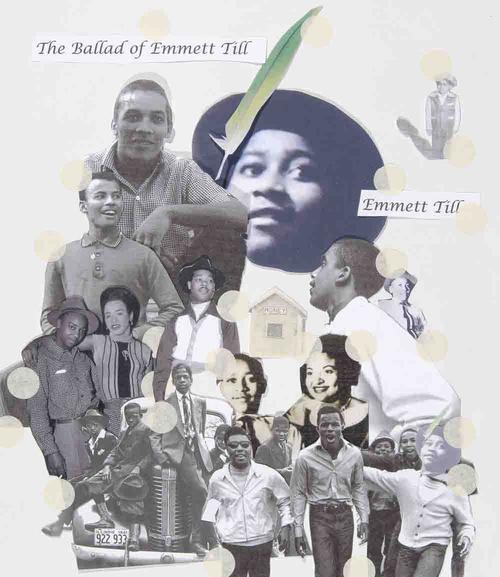 Myrna Colley-Lee, The Ballad of Emmett Till, 2008.  Collage.  Courtesy of the artist.  Play by Ifa Bayeza, directed by Oz Scott at the Goodman Theatre, Chicago, 2008.