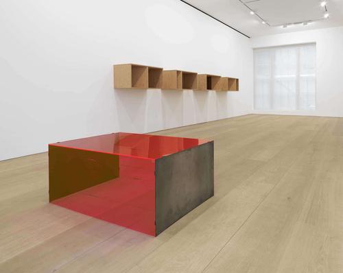 Installation view, Donald Judd, David Zwirner, London, 2013.  Art © Judd Foundation.  Licensed by VAGA, New York, NY.  Courtesy of David Zwirner, New York/London.  Photo © 2013 Alex Delfanne.