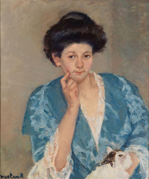 Mary Cassatt, Augusta with Her Forefinger on Her Cheek, oil, 27 x 22 1/2 in., $100,000-200,000