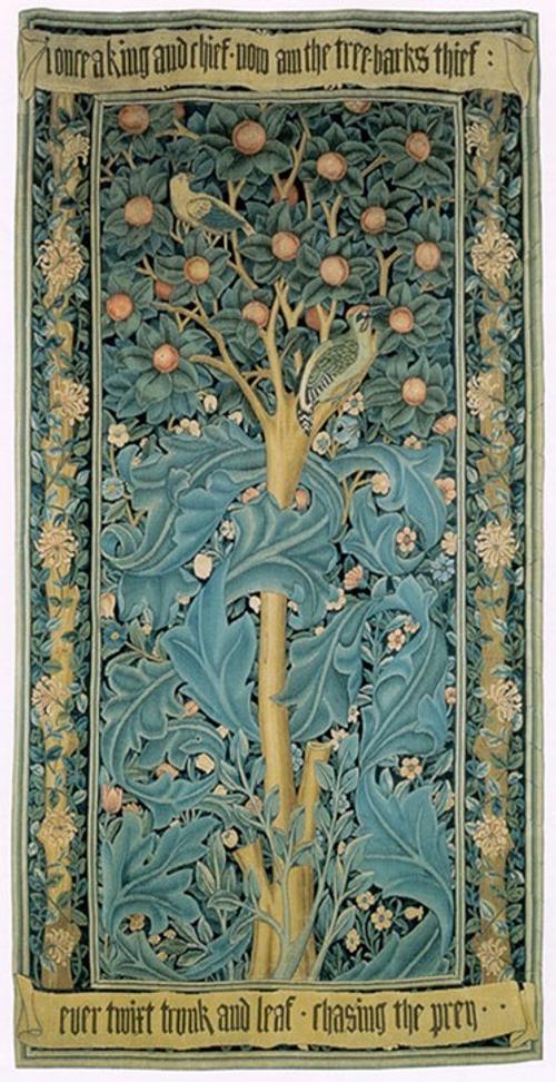 William Morris, The Woodpecker, 1885, Wool and silk on cotton, © William Morris Gallery