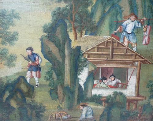 Fine mid 18th century oil on canvas Chinoiserie Fantasy, German c.1750