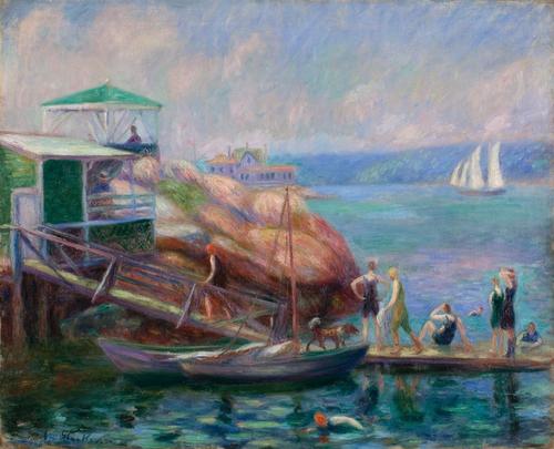 William James Glackens, "Boat Landing at Gloucester," 1918, oil on canvas.  Batten Collection.