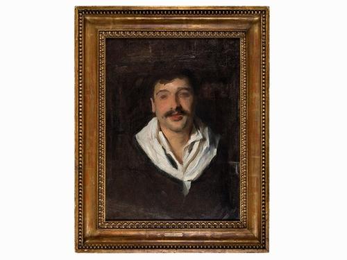 John Singer Sargent, Oil on canvas, An Italian Model, c.  1900.  Auctionata.