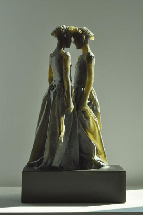 Nicolas Africano, Untitled (Double Female), 2011, cast glass, 28 x 16 x 10 inches, from Nancy Hoffman Gallery.  