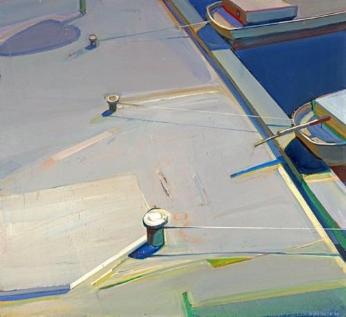 Raimonds Staprans, Afternoon 5, 1986.  Acrylic on canvas; 43 7/8 x 48 1/8 inches.  Promised Gift to the Crocker Art Museum from the Collection of Jane Olaug Kristiansen and Patricia O'Grady.