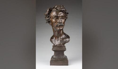 Jean Baptiste Carpeaux, "Bust of Jean Léon Gérôme," ca.  1871.  Bronze.  SBMA, Gift of Dr.  and Mrs.  Robert J.  Emmons.  