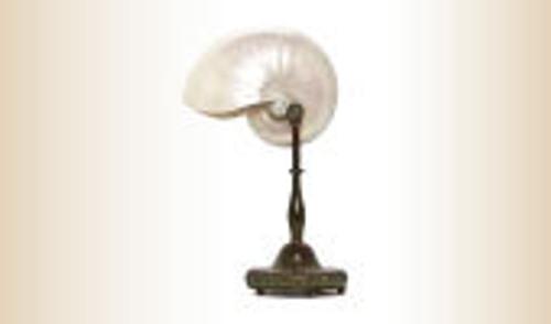 Tiffany Studios Bronze and Nautilus Lamp.  Leslie Hindman Auctioneers