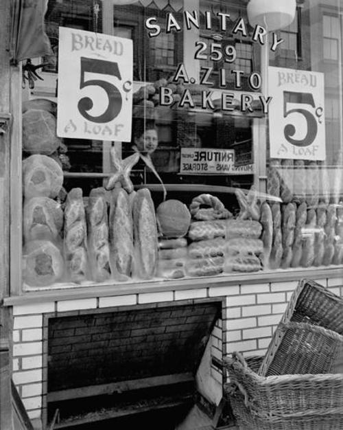 Berenice Abbott (1898–1991) Bread Store, 259 Bleeker Street, 1937 Gelatin silver print Museum of the City of New York, 49.282.57