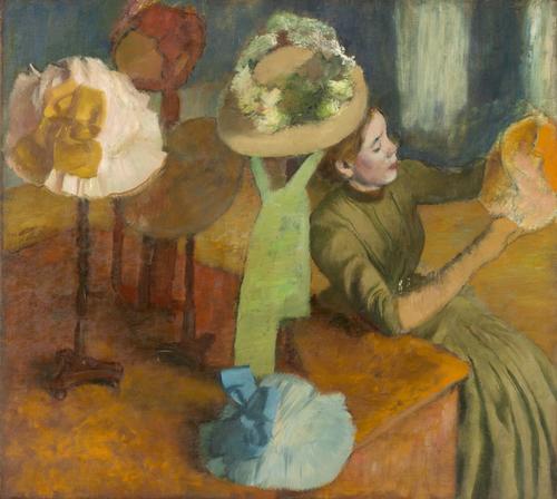 Edgar Degas, French, 1834-1917; The Millinery Shop, 1879-1886; oil on canvas; 39 3/8 x 49 9/16 inches; The Art Institute of Chicago, Mr.  and Mrs.  Lewis Larned Coburn Memorial Collection