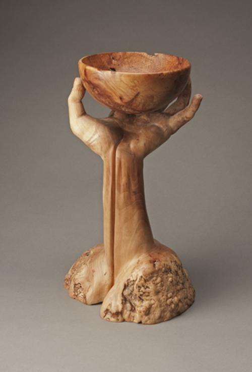 Michelle Holzapfel, Self Portrait, 1987, Cherry Burl