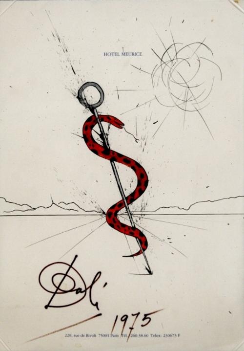 Full Catalogue Entry Salvador Dali (1904-1989) Snake in Landscape, 1975, Gouache, ink and pencil on paper,