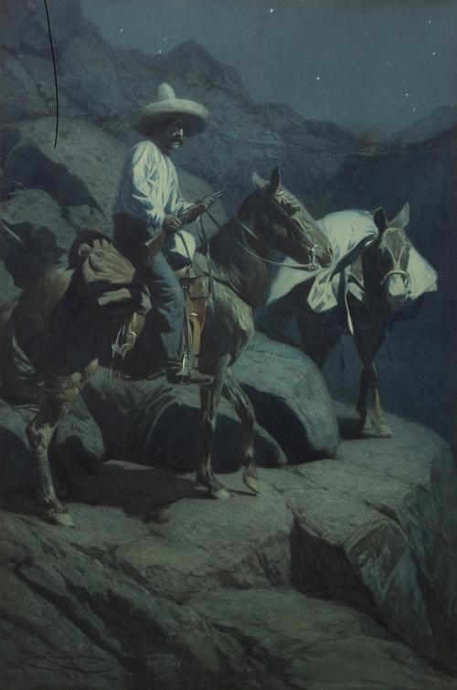 : “A Mexican Smuggler (1914)” by Frank Tenney Johnson (American, 1874-1939) will be offered for $30,000 to $50,000.