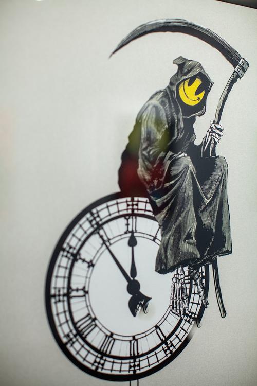 Taken from the recent release of NFTs by ARTCELS Banksy’s Grin Reaper, Screenprint in colours on wove paper, Signed and dated (2005)