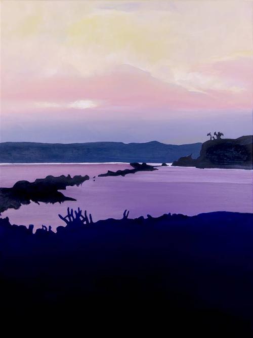 Gabriella Mirabelli,Croton Landing Sunset, Acrylic on Canvas, 40'' x 30''