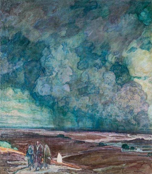 Henry Ossawa Tanner (1859–1937), Sodom and Gomorrah, c.1920-24, oil on canvas, 41 1/8" x 36 1/4", signed; Courtesy of Michael Rosenfeld Gallery LLC, New York, NY