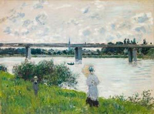 Claude Monet, French, 1840–1926; The Promenade with the Railroad Bridge, Argenteuil, 1874; oil on canvas; 21 1/8 x 28 3/8 inches; Saint Louis Art Museum, Gift of Sydney M.  Shoenberg Sr.  45:1973