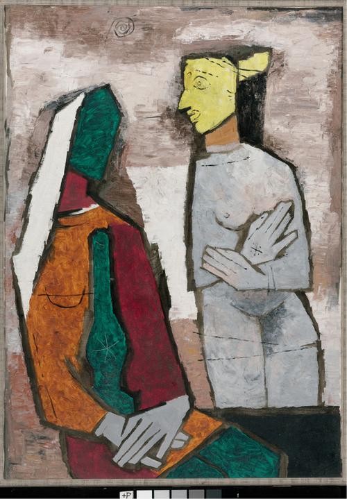 Maqbool Fida Husain, Untitled (Lady with Lamp), ca.  1960.  Courtesy private collection.