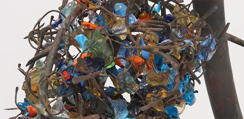 Claire Falkenstein (1908-1997), “Fused Contrasts” (detail), c.1973, copper, Venetian glass and glass, 31 5/8" x 29" x 30"