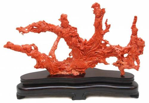 Items similar to this Chinese red coral sculpture depicting Guan Yin will be sold November 23rd.