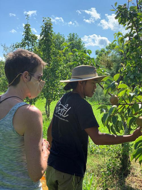 Nourish and First Course artist Betsy DiJulio, with industry partner, Timmy Lockett, from New Earth Farm.