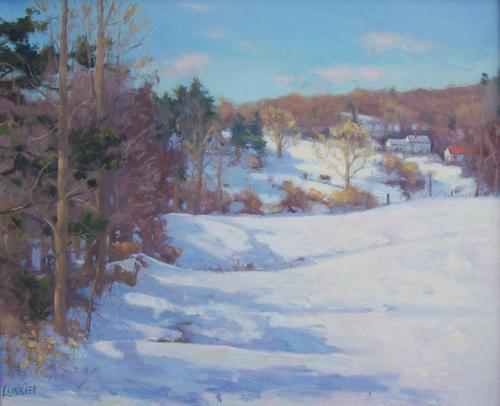 Barbara Lussier, LAA Elected Artist, Winter Shadows, 20x24, Oil on canvas