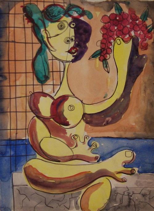 William Baziotes, Woman wiht Grapes, 1936-39, 12 x 9 inches