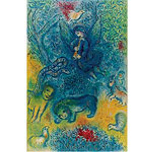 After Marc Chagall, The Magic Flute, Color lithograph by Charles Sorlier, 1967, before the letters, signed in pencil, numbered 125/200.  Sheet 40 x 26 1/4 inches.  Estimate: $20,000-30,000