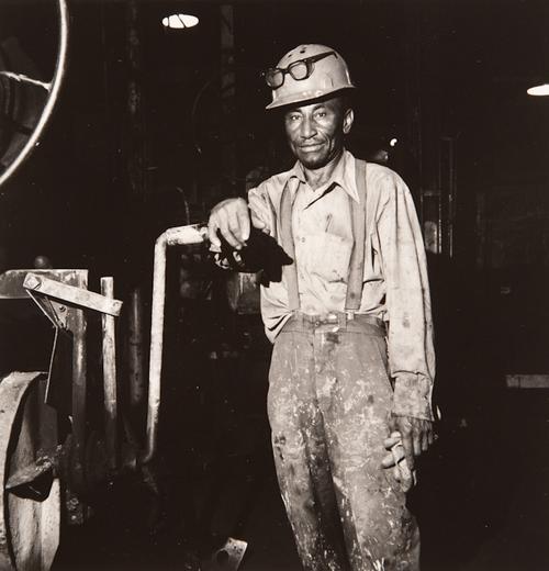 Milton Rogovin, "Untitled," from the series "Working People, Amherst Foundry," 1979.  Gelatin silver print; 10 x 8 inches; Gift of Mr.  and Mrs.  Jon Vein.  