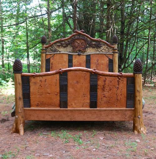 See handcrafted rustic furniture and furnishings like this bed by L.  Post Rustics at the 28th Annual Rustic Furniture Fair on Saturday and Sunday, Sept.  12 and 13, at the Adirondack Museum in Blue Mountain Lake, N.Y.  