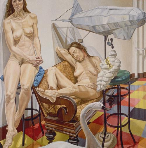 Philip Pearlstein, Models and Blimp, 1991 © Philip Pearlstein.  Courtesy Betty Cuningham Gallery / Saatchi Gallery.