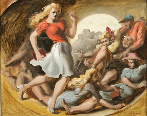 Reginald Marsh, Barrel of Fun, 1943