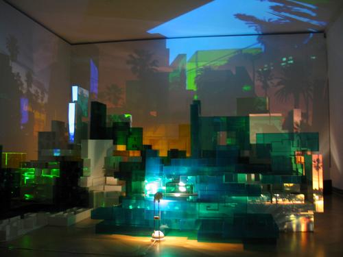 Won Ju Lim California Dreamin', 2002 Foamcore, Plexiglas, lamps, digital video projection, and still image projections Dimensions variable Gift of the artist and Haines Gallery 2017.03