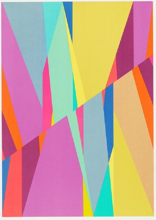 Odili Donald Odita, Cut, 2016.  Offset lithograph.  Harvard Art Museums/Fogg Museum, Margaret Fisher Fund, 2018.33.44.  © Odili Donald Odita.  