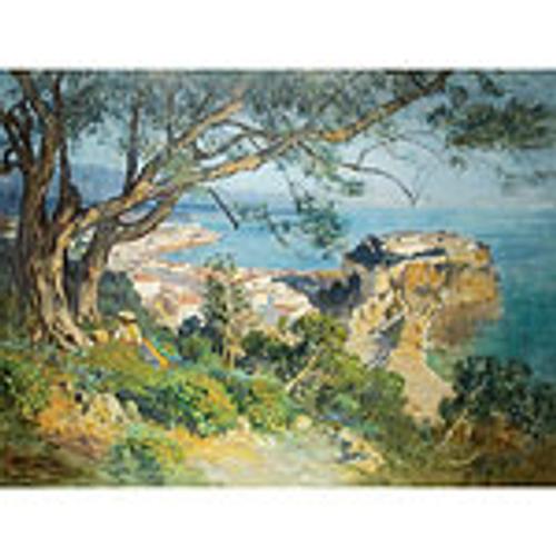 Frederic Arthur Bridgman (American, 1847-1928), The Rock of Monaco, Signed F.A.  Bridgman (ll), Oil on canvas, 49 1/2 x 65 inches.  Property from the Collection of Hugh J.  Grant and Lucie Mackey Grant