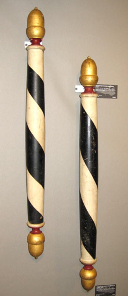 Matched Pair of Barber Poles, late 19th c., from RJG Antiques.